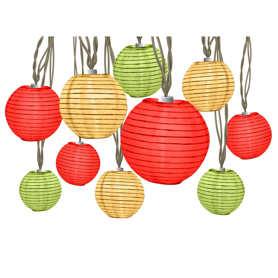 Shop Gemmy 8.5-ft 10-Light White Fabric-Shade Plug-In Globe String Lights at Lowes.com