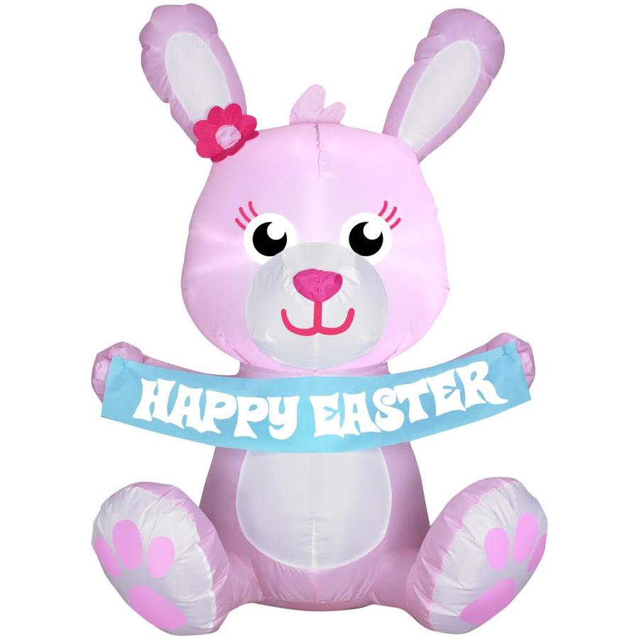 Gemmy 3-1/2 foot Airblown Inflatable Easter Pink Bunny at Lowes.com