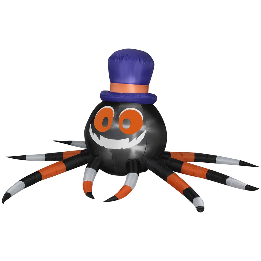 Gemmy 3 6 Ft Inflatable Outdoor Spider With Witch Hat And Led White Gemmy 3 6 Ft Inflatable Outdoor Spider With Witch Hat And Led White Lights