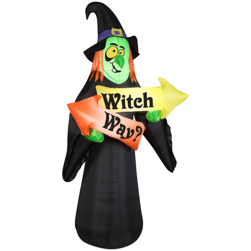 Gemmy 6.98ft Lighted Witch Halloween Inflatable in the Halloween