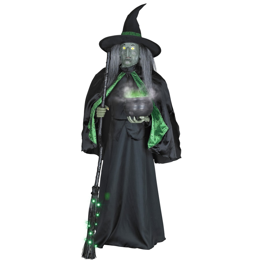 Gemmy 51/2ft Musical Lifesize Witch with Cauldron Indoor Halloween