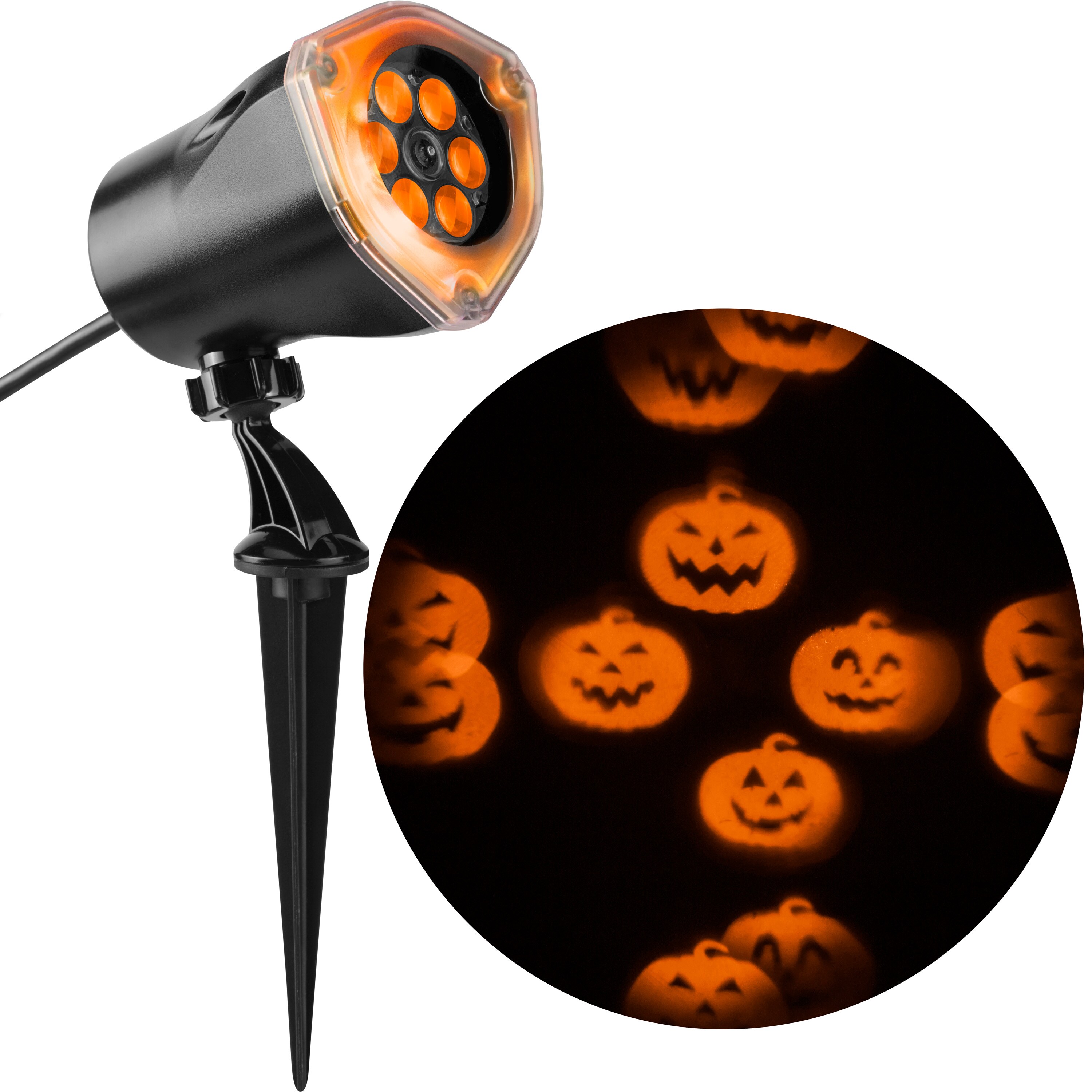 Gemmy Multi-Function Orange LED Pumpkins Halloween Indoor/Outdoor Light ...