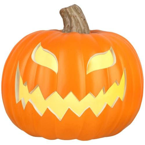 Gemmy Lighted 9-in Blow Mold Pumpkin-Scary Jack-O-Lantern-Orange with ...