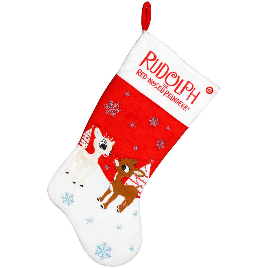 Gemmy 20.8-in White Polyester Rudolph Christmas Stocking at Lowes.com