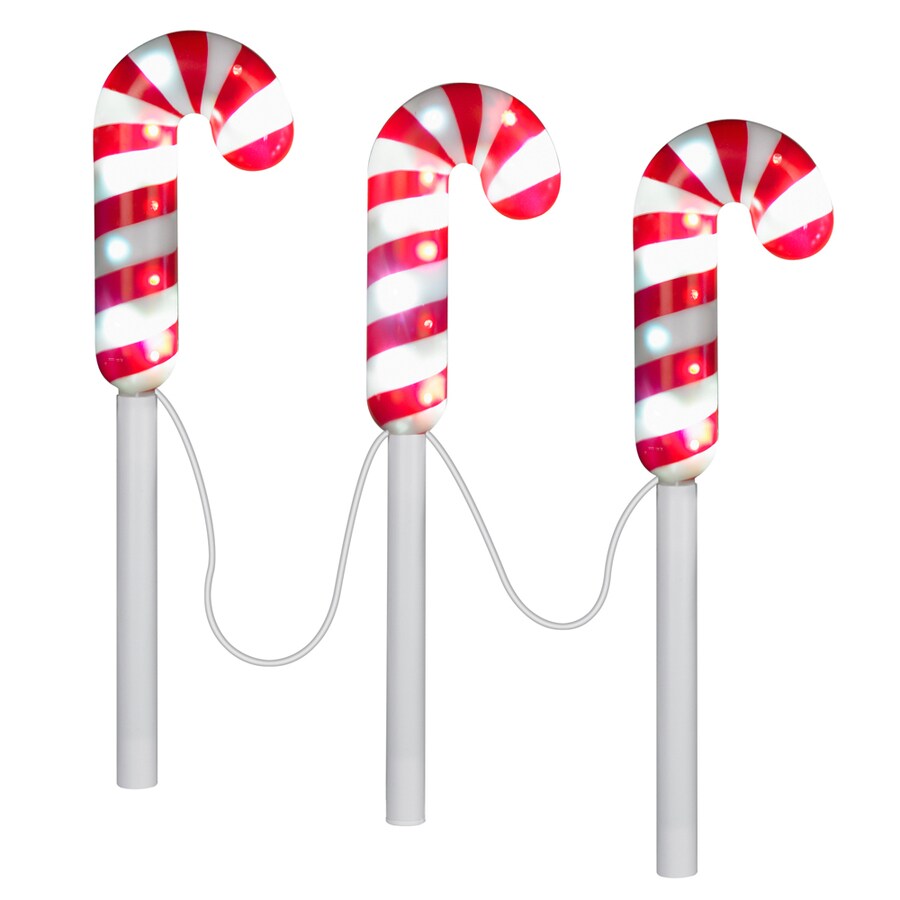 Gemmy 3 Count Multicolor Led Candy Cane Pathway Lights At Lowes Gemmy 3 Count Multicolor Led Candy Cane Pathway Lights