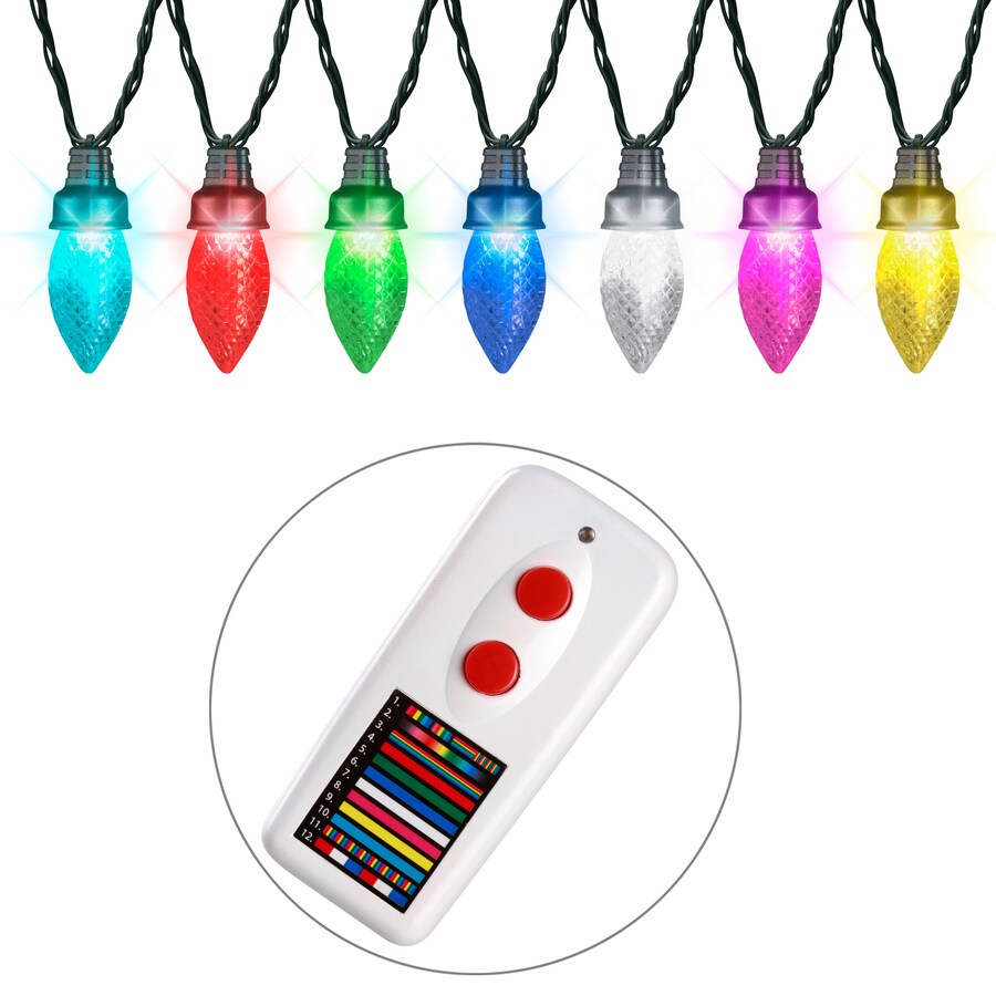 Gemmy LightShow 48-Count 47-ft Multi-Function Color Changing C9 LED Plug-in Indoor/Outdoor ...