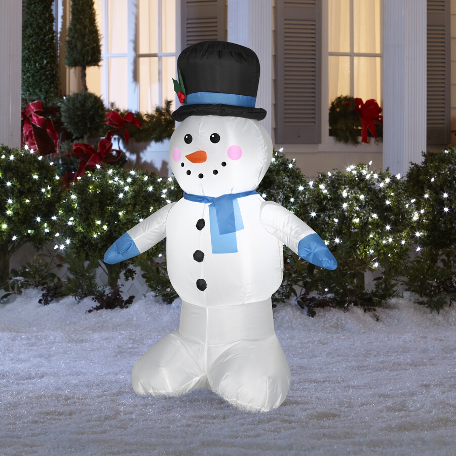 Holiday Living 4-ft Inflatable Fabric Snowman at Lowes.com
