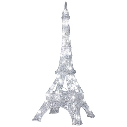 Gemmy PreLit Eiffel Tower Sculpture with Constant White Lights in the