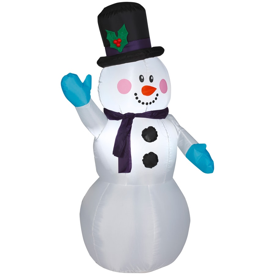 Holiday Living 4.00-ft X 1.6732-ft Lighted Snowman Christmas Inflatable 