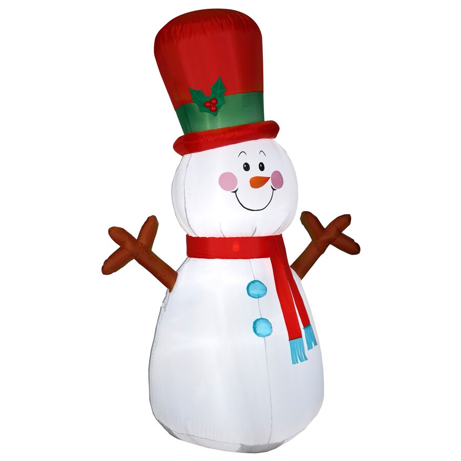 Holiday Living 6.98-ft x 3.3464-ft Lighted Snowman Christmas Inflatable ...