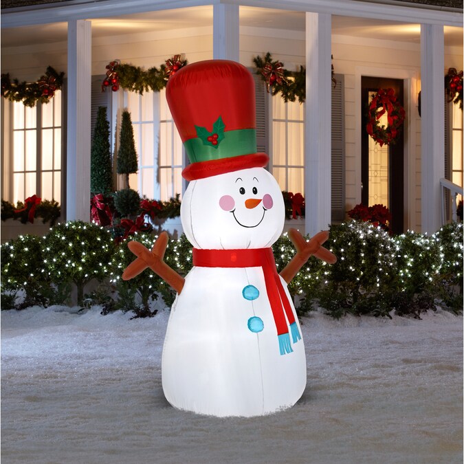 Holiday Living 6.98-ft Lighted Snowman Christmas Inflatable in the ...
