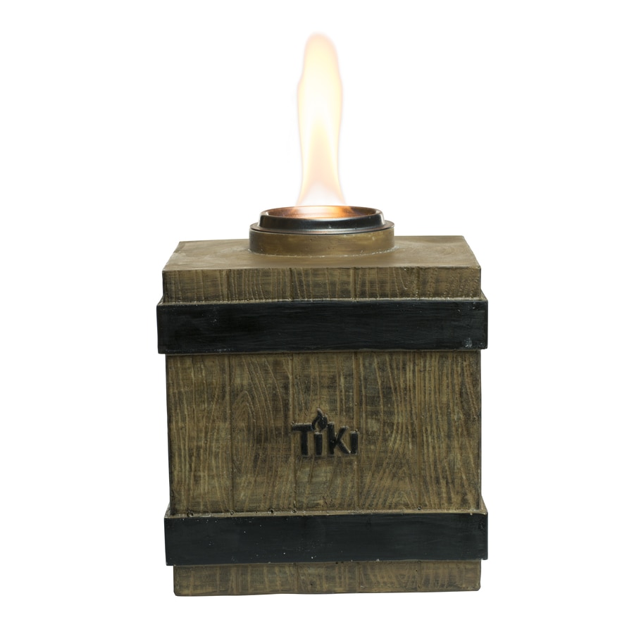 Tiki Clean Burn 7 In Fire Crate Resin Citronella Tabletop Torch At Tiki Clean Burn 7 In Fire Crate Resin Citronella Tabletop Torch