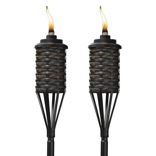 TIKI 2-Pack 65-in Brown Steel Garden Torch In The Garden Torches ...