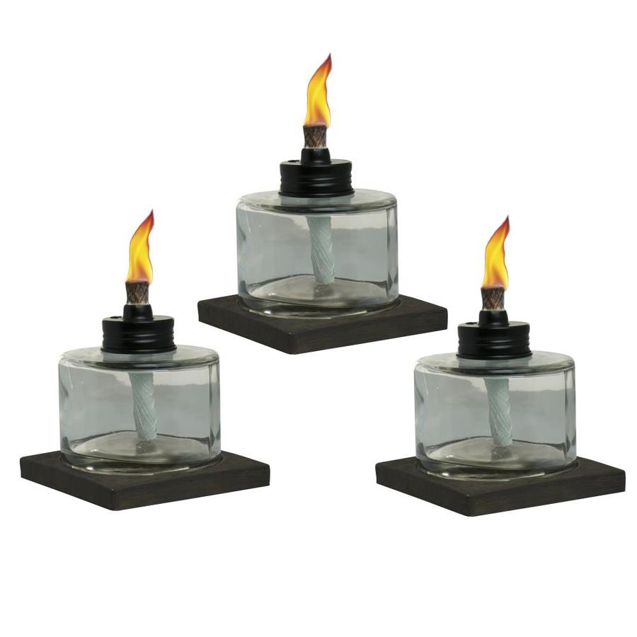 TIKI 3-Pack 4-in Clear Glass Tabletop Torch at Lowes.com