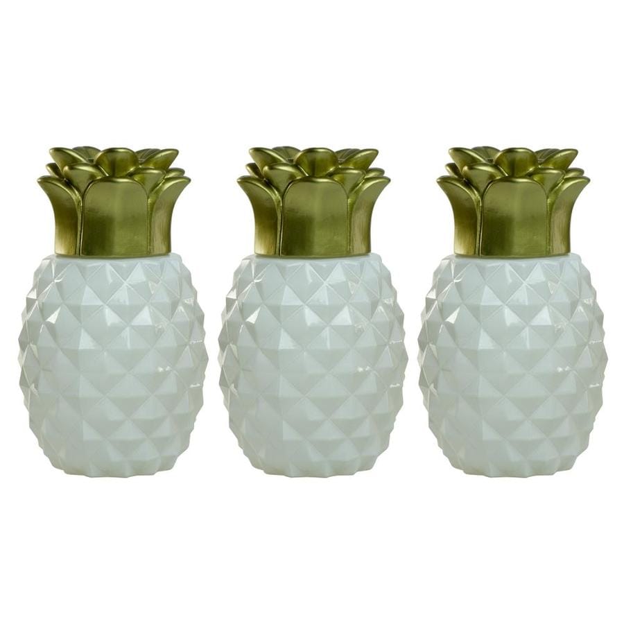 TIKI 3-Pack 6.5-in White And Gold Glass Tabletop Torch