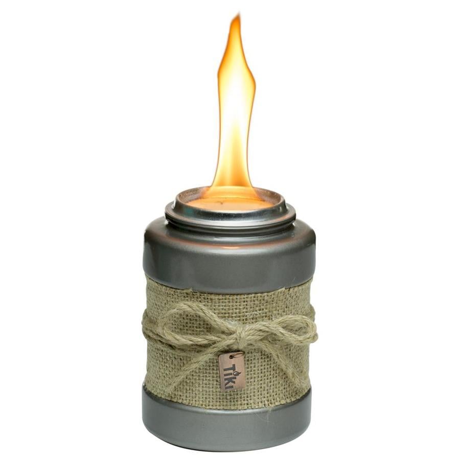 Tiki 5 In Gray Gl With Burlap Wrap Ceramic Tabletop Torch At Tiki 5 In Gray Gl With Burlap Wrap Ceramic Tabletop Torch