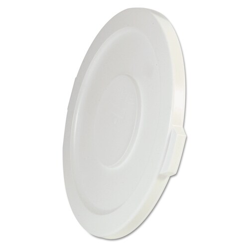 Rubbermaid Commercial Products White Plastic Outdoor Trash Can Lid at