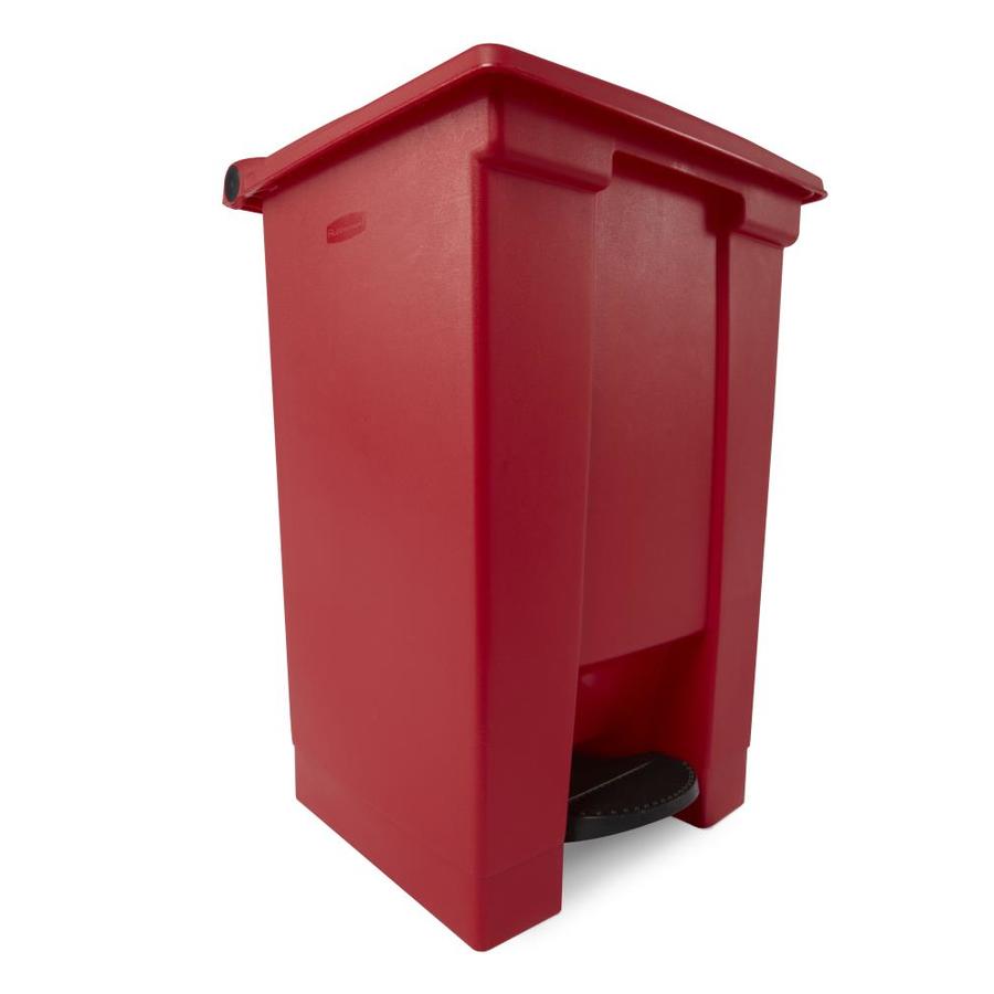 Rubbermaid Commercial Products 12Gallon Red Plastic Trash Can with Lid
