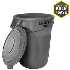 Rubbermaid Commercial Products 863292GRA Brute Container All-Inclusive, Round, Plastic, 32 gallon, Gray( not does include covers)) 