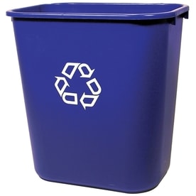 Rubbermaid Commercial FG295673BLUE 28.13 qt. Rectangular Plastic Deskside Recycling Container - Medium  Blue