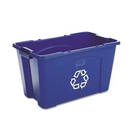 Recycling Bins At Lowes Rubbermaid Commercial Products 1 18 Gallon Blue Outdoor Recycling Bin