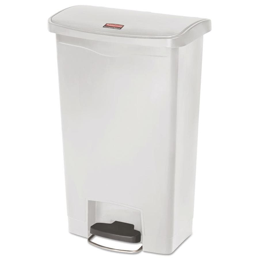 Rubbermaid Commercial Products 13 Gallon White Plastic Touchless Trash   086876224016 