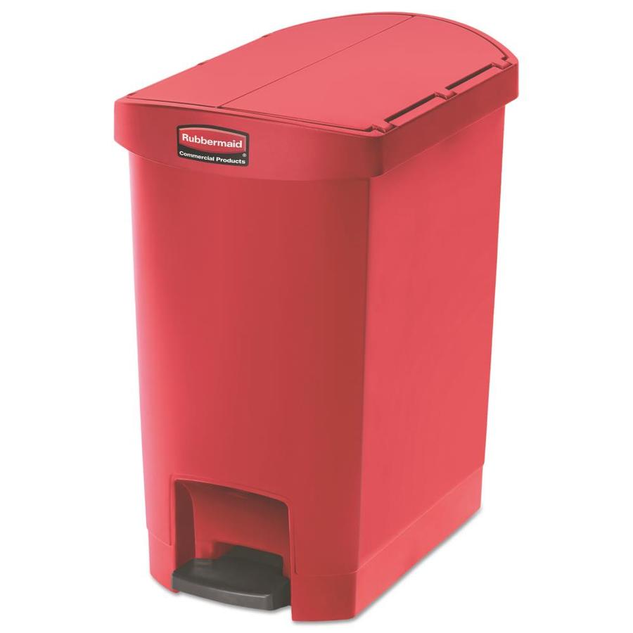 Rubbermaid Commercial Products Slim Jim 8Gallon Red Plastic Touchless
