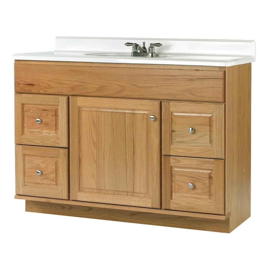 Allen + roth Castlebrook Honey Bathroom Vanity (Actual: 48-in x 21-in ...