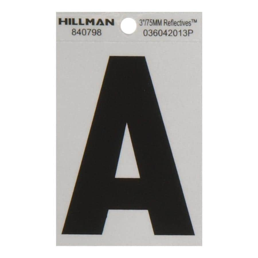 Hillman 3-in Reflective Black Letter A At Lowes.com