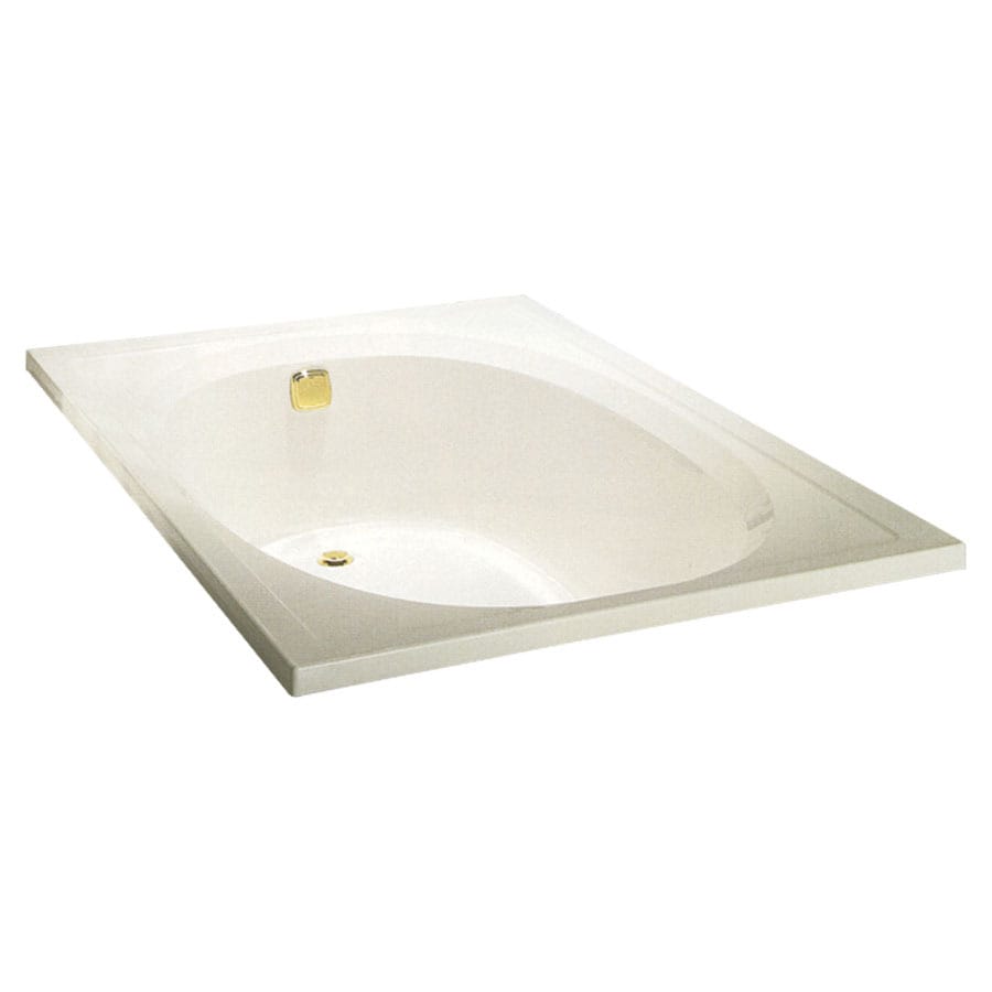 Sterling 61051100-47 Tranquility 42-in W x 60-in L Fiberglass/Plastic Composite Oval In Rectangle Front Center Drain