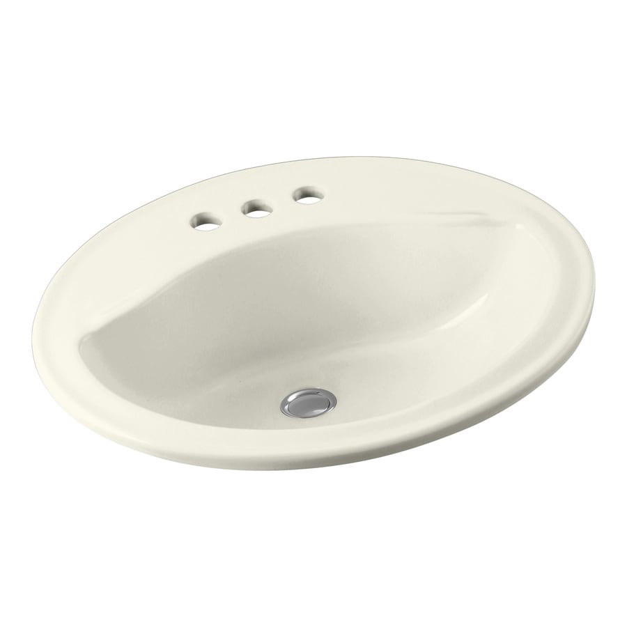 Shop Sterling Sanibel Biscuit Drop-In Oval Bathroom Sink with Overflow ...