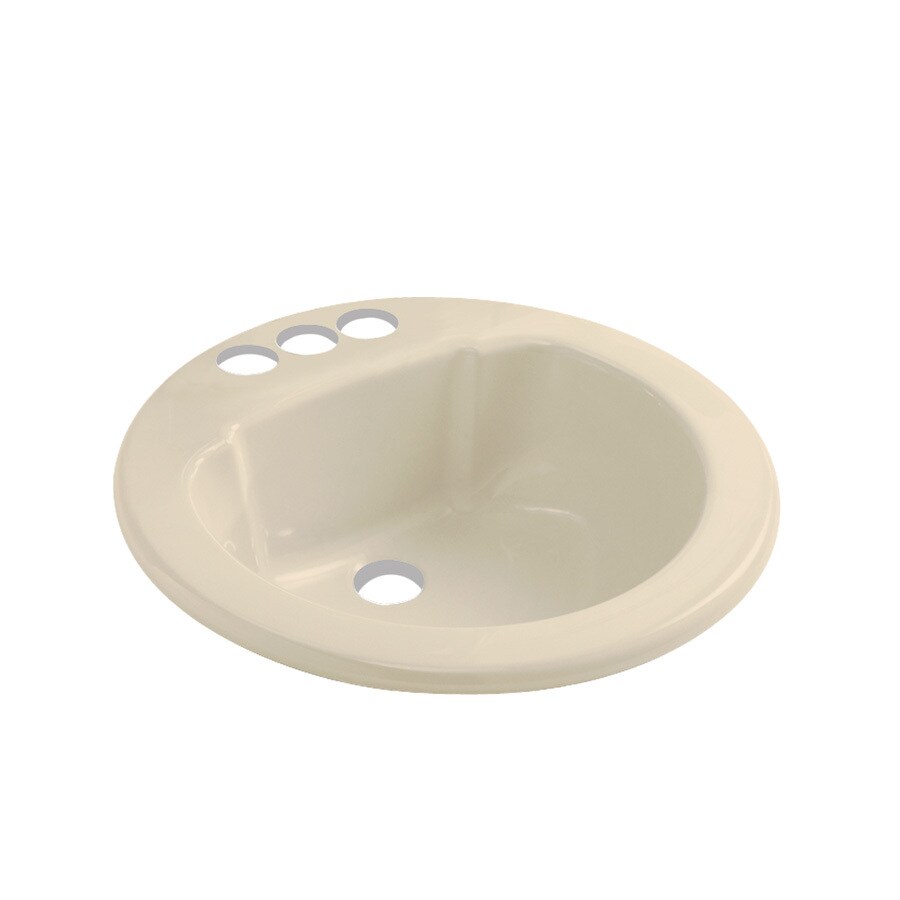 Sterling 65020140-47 Almond Composite Drop-In Round Bathroom Sink (19-in x 19-in)