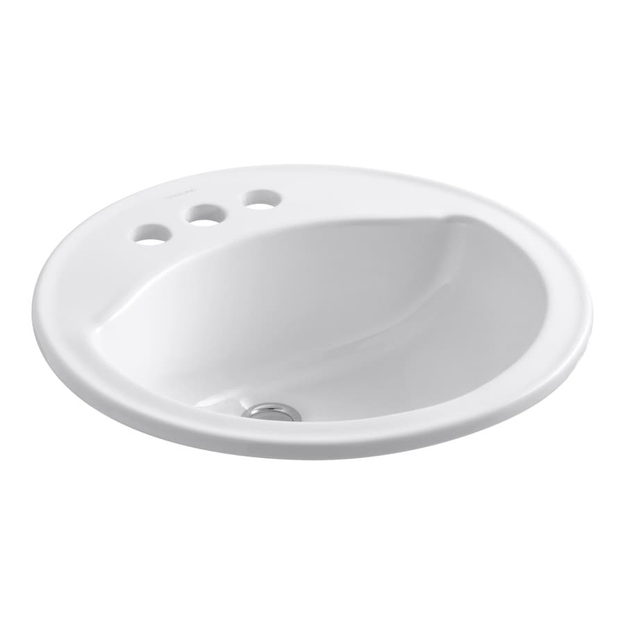 Sterling 441904-0 Modesto White Drop-In Round Bathroom Sink with Overflow