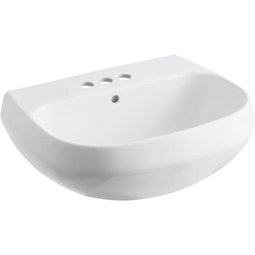 KOHLER Wellworth 9in H White Vitreous China Pedestal Sink Top at