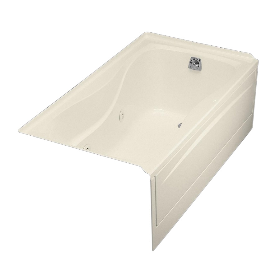 KOHLER 1209-RA-47 Hourglass Almond Acrylic Hourglass in Rectangle Whirlpool Tub (Common: 32-in x 60-in; Actual: 20-in x 32-in x 60-in)