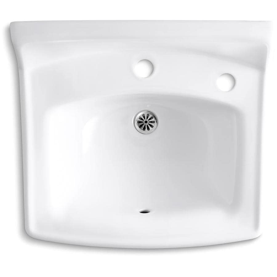 KOHLER Greenwich White Wall Mount Rectangular Traditional Bathroom Sink   087206532412 