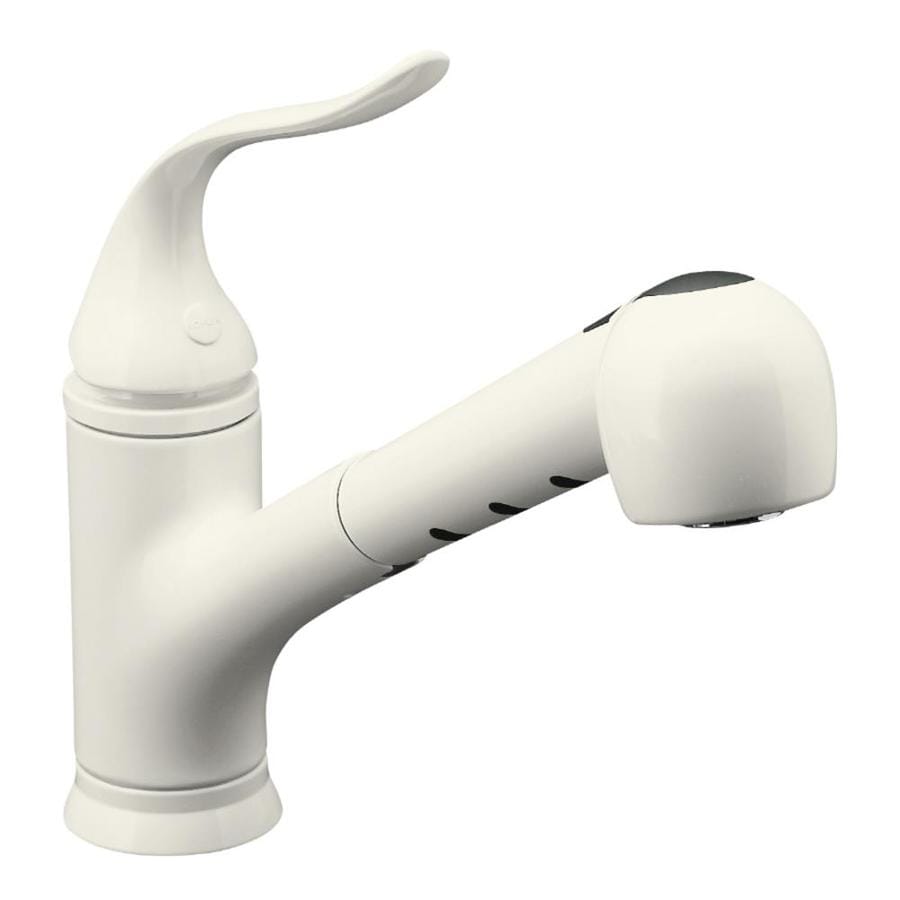 Kohler Coralais Biscuit Handle Pull Out Kitchen Faucet At Lowes Com