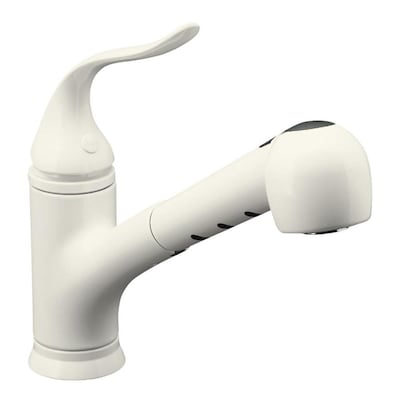 Kohler Coralais Biscuit 1 Handle Pull Out Kitchen Faucet At Lowes Com