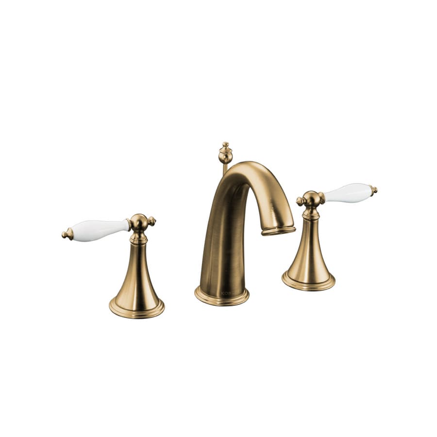 Kohler Finial Vibrant Brushed Bronze 2 Handle Watersense Bathroom Sink Faucet Drain Included 6277