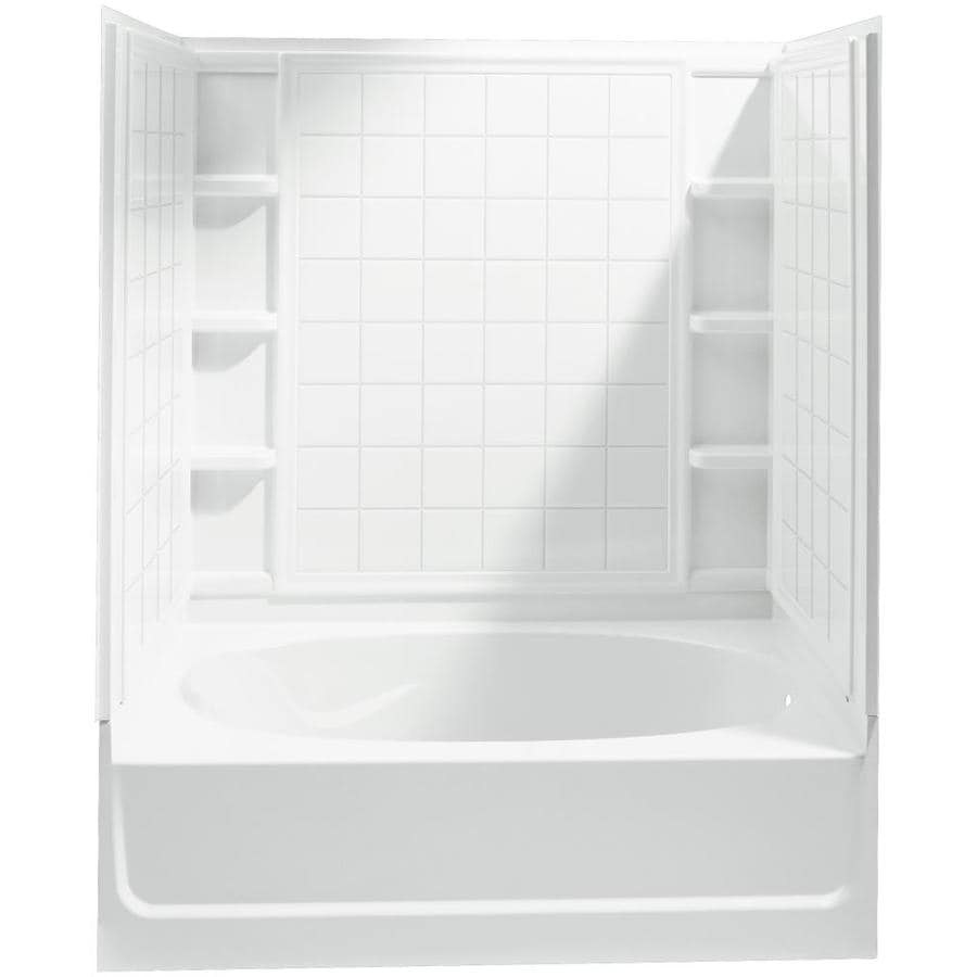 Sterling 71100120-0 Ensemble White Vikrell Rectangular Skirted Bathtub with Right-Hand Drain (Common: 36-in x 60-in; Actual: 72-in x 36-in x 60-in)