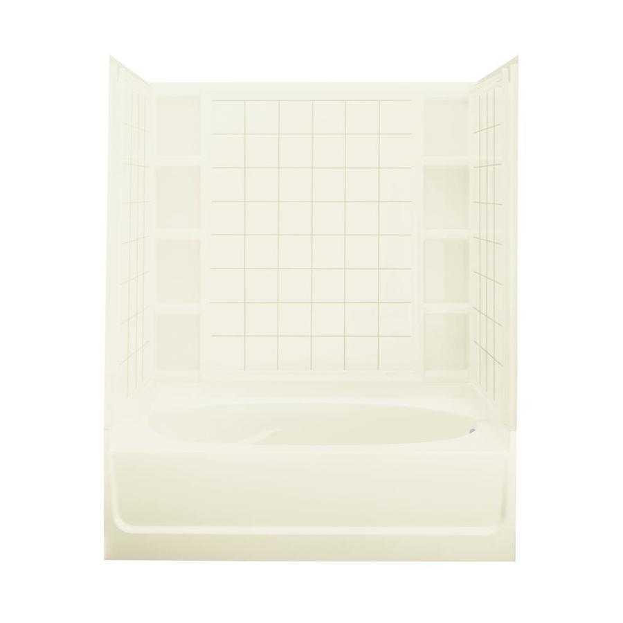 Sterling 71110120-96 Ensemble Biscuit Fiberglass and Plastic Composite Oval In Rectangle Skirted Bathtub with Right-Hand Drain (Common: 42-in x 60-in; Actual: 72-in x 42-in x 60.25-in)