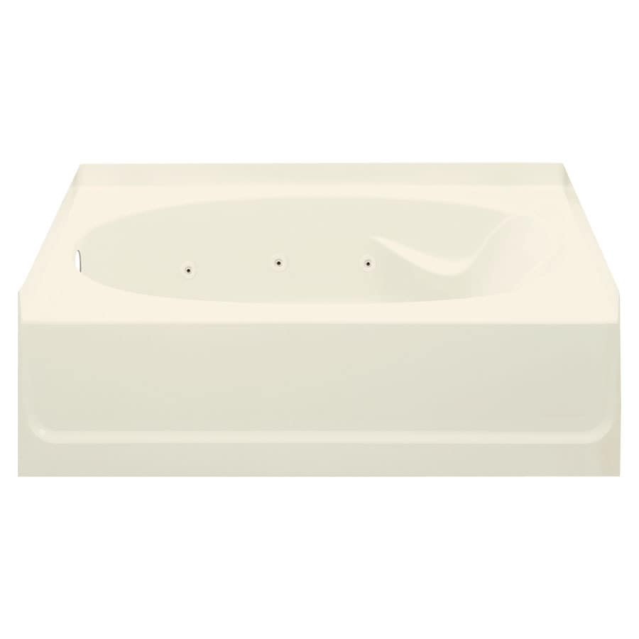 Sterling 76111110-96 Ensemble Biscuit Fiberglass and Plastic Oval In Rectangle Whirlpool Tub (Common: 42-in x 60-in; Actual: 16-in x 43.5-in x 60.25-in)