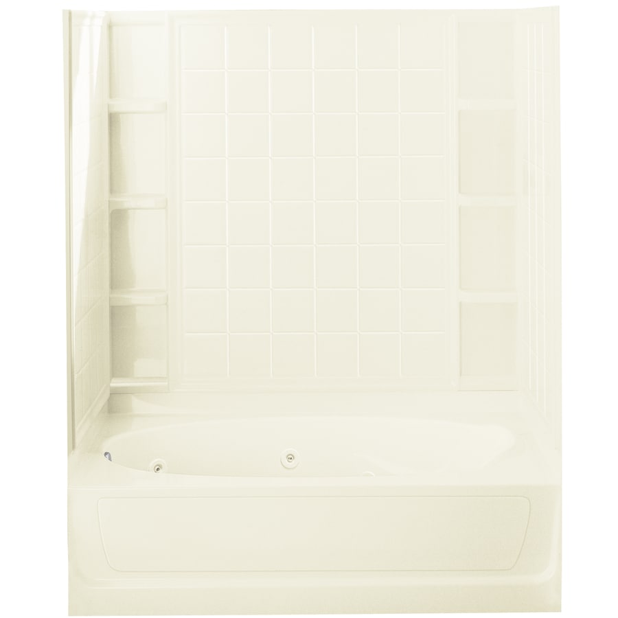 Sterling 76100110-96 Ensemble Biscuit Vikrell Oval In Rectangle Whirlpool Tub (Common: 36-in x 60-in; Actual: 73.25-in x 36-in x 60-in)