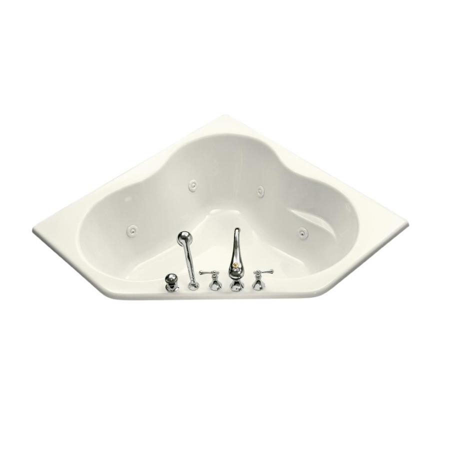 Kohler 54 In Off White Acrylic Corner Front Center Drain Drop Kohler 54 In Off White Acrylic Corner Front Center Drain Drop Whirlpool