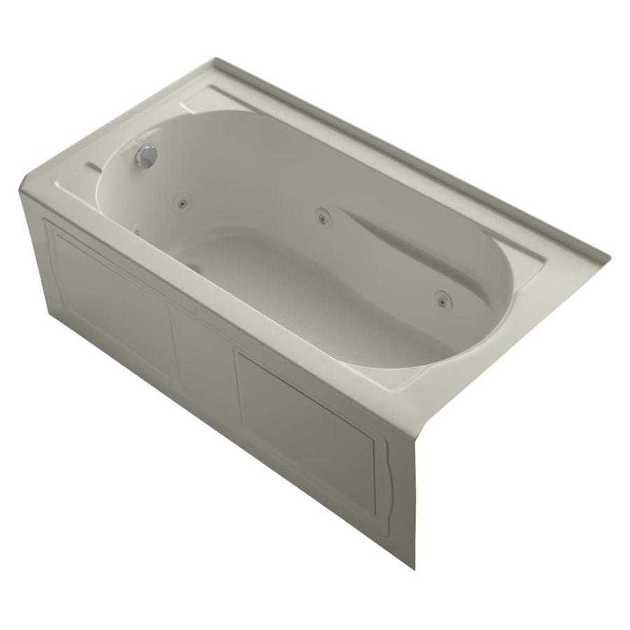 KOHLER 1357-LA-G9 Devonshire Sandbar Acrylic Oval in Rectangle Whirlpool Tub (Common: 32-in x 60-in; Actual: 20-in x 32-in x 60-in)
