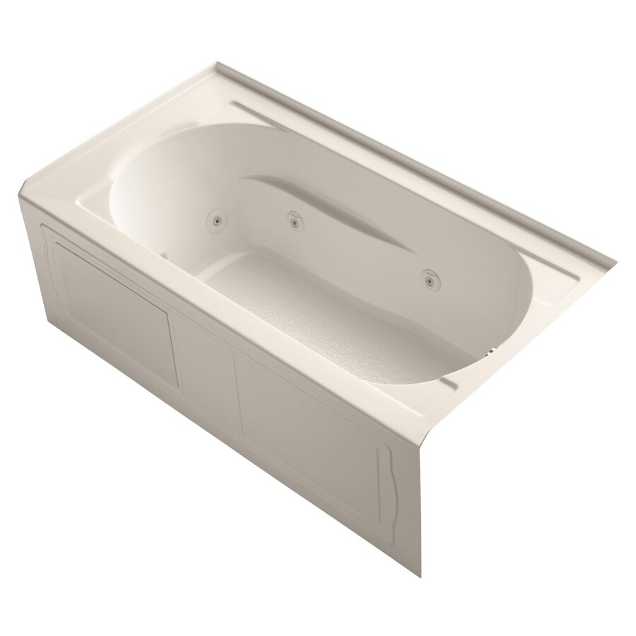 KOHLER 1357-RA-55 Devonshire Innocent Blush Acrylic Oval in Rectangle Whirlpool Tub (Common: 32-in x 60-in; Actual: 20-in x 32-in x 60-in)