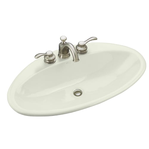 KOHLER Ellipse Tea Green Cast Iron Bath Sink in the Bathroom Sinks