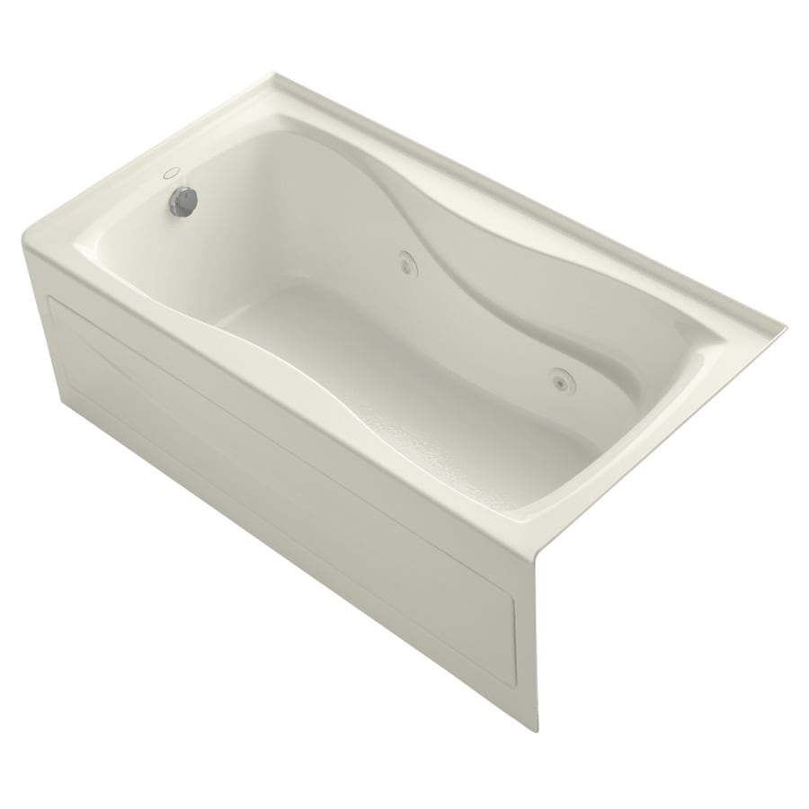 KOHLER Hourglass Biscuit Acrylic Hourglass in Rectangle Whirlpool Tub ...