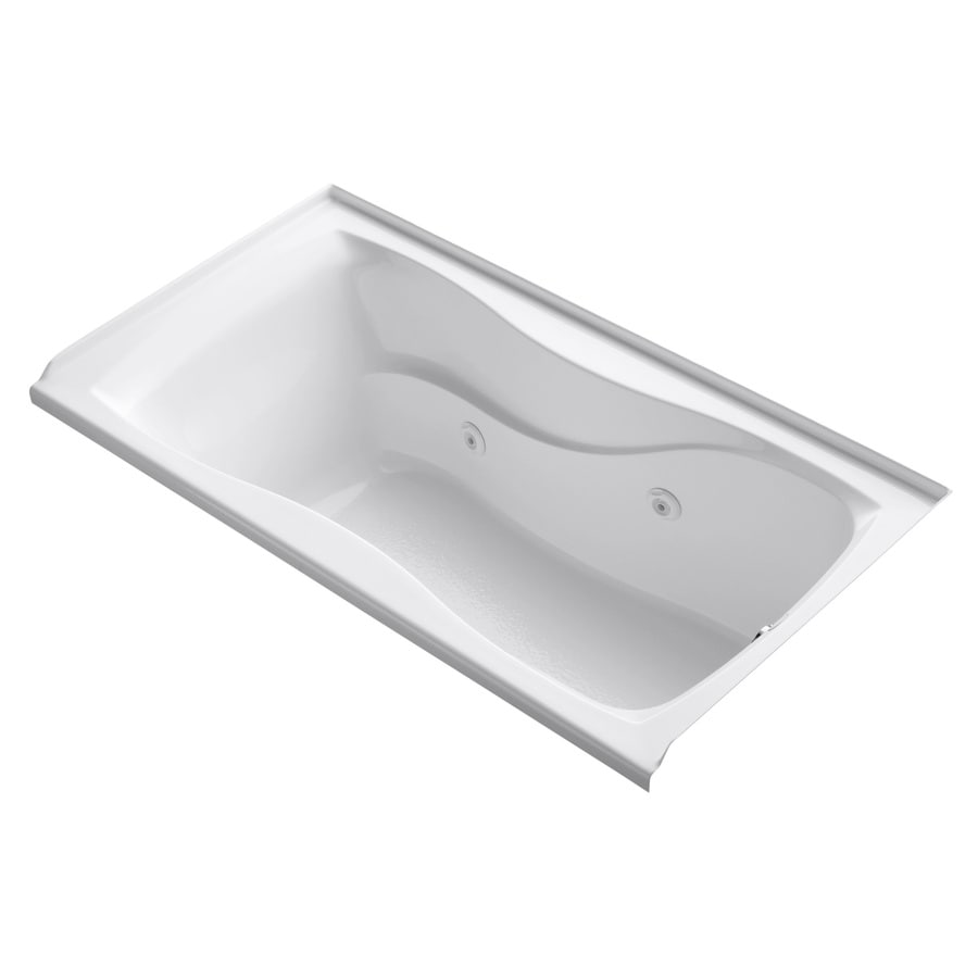 KOHLER Hourglass White Acrylic Hourglass in Rectangle Whirlpool Tub ...