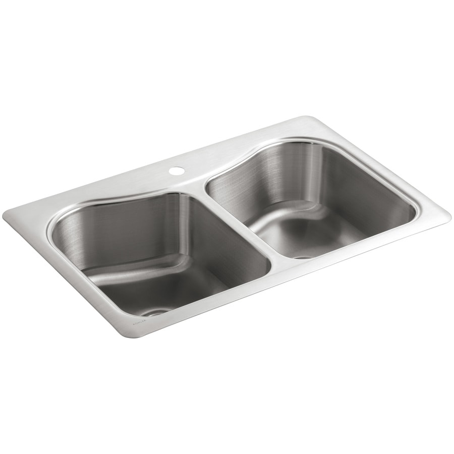 Kohler Staccato 22 In X 33 In Double Basin Stainless Steel